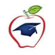 logo with graduation cap inside apple